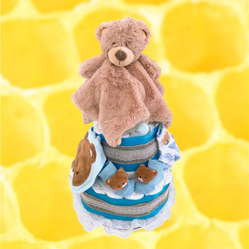 Teddy Bear Diaper Cake